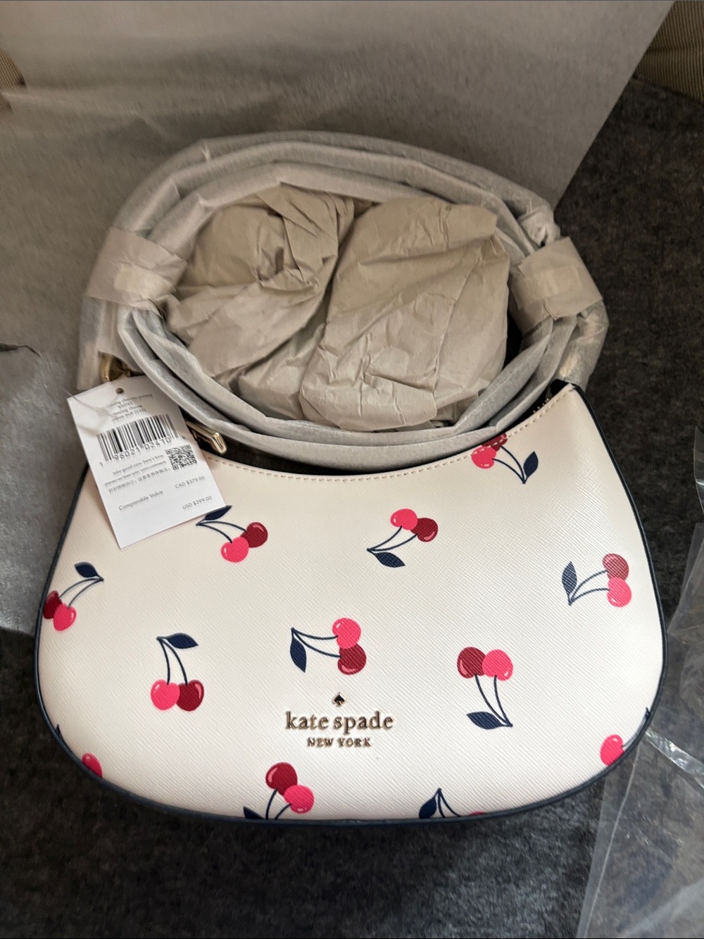 kate spade Cream Cherry-Print Shoulder Bag